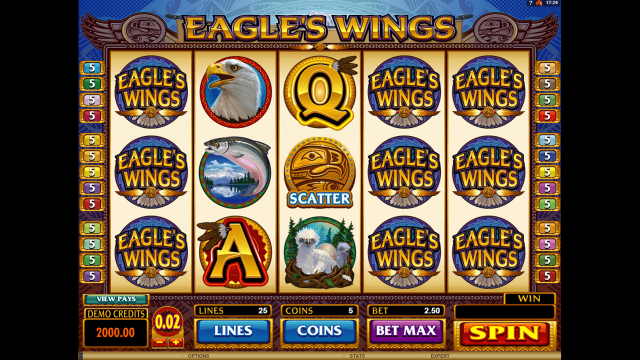 Характеристики слота Eagle's Wings 1